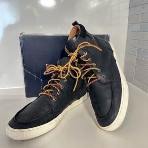#2743 Polo Ralph Lauren Tedd Black Leather Hi Fashion Sneakers Men's Sz 12D